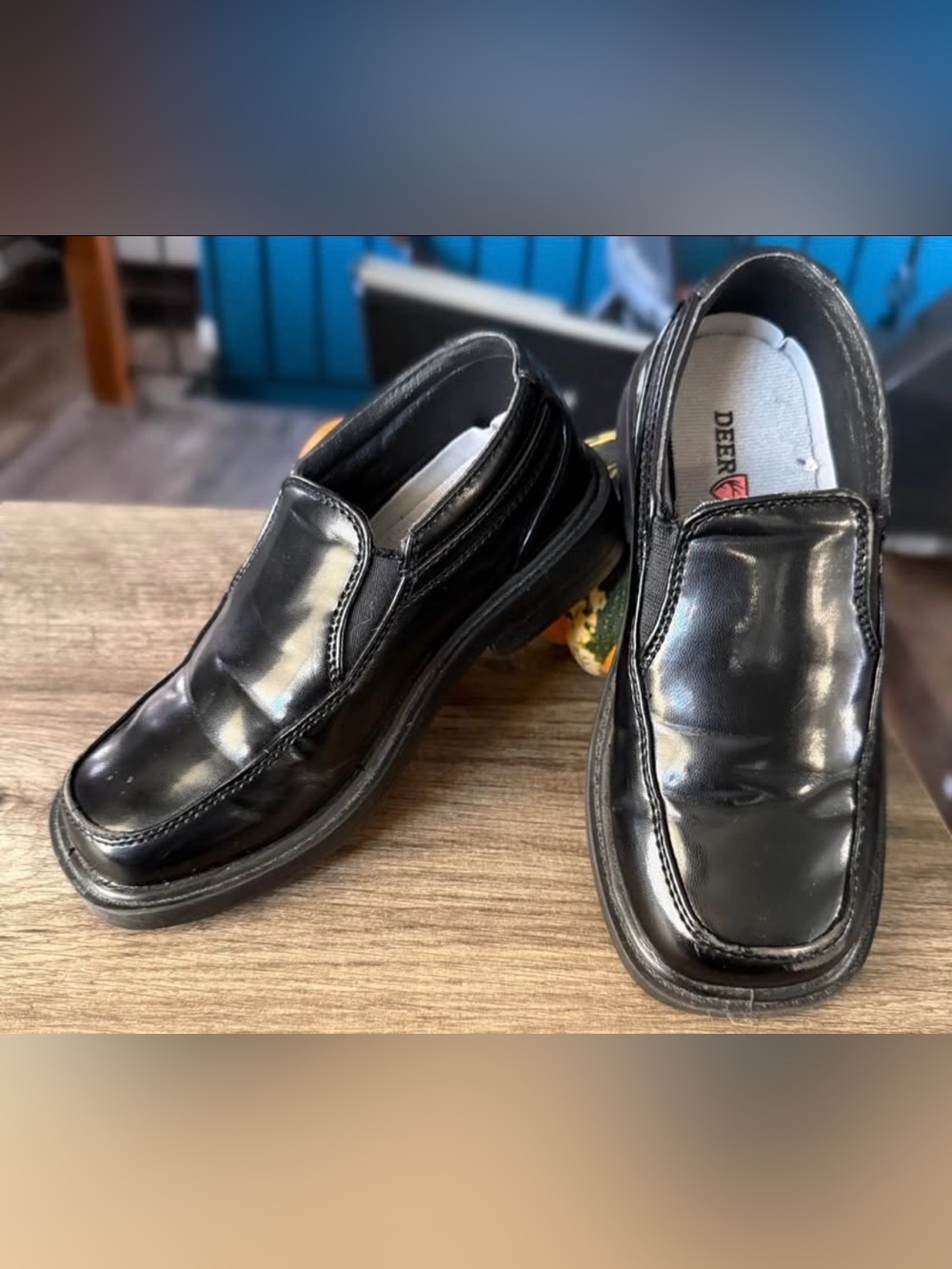 Deer Stags Boy’s WIDE Black Slip-On Dress Shoes